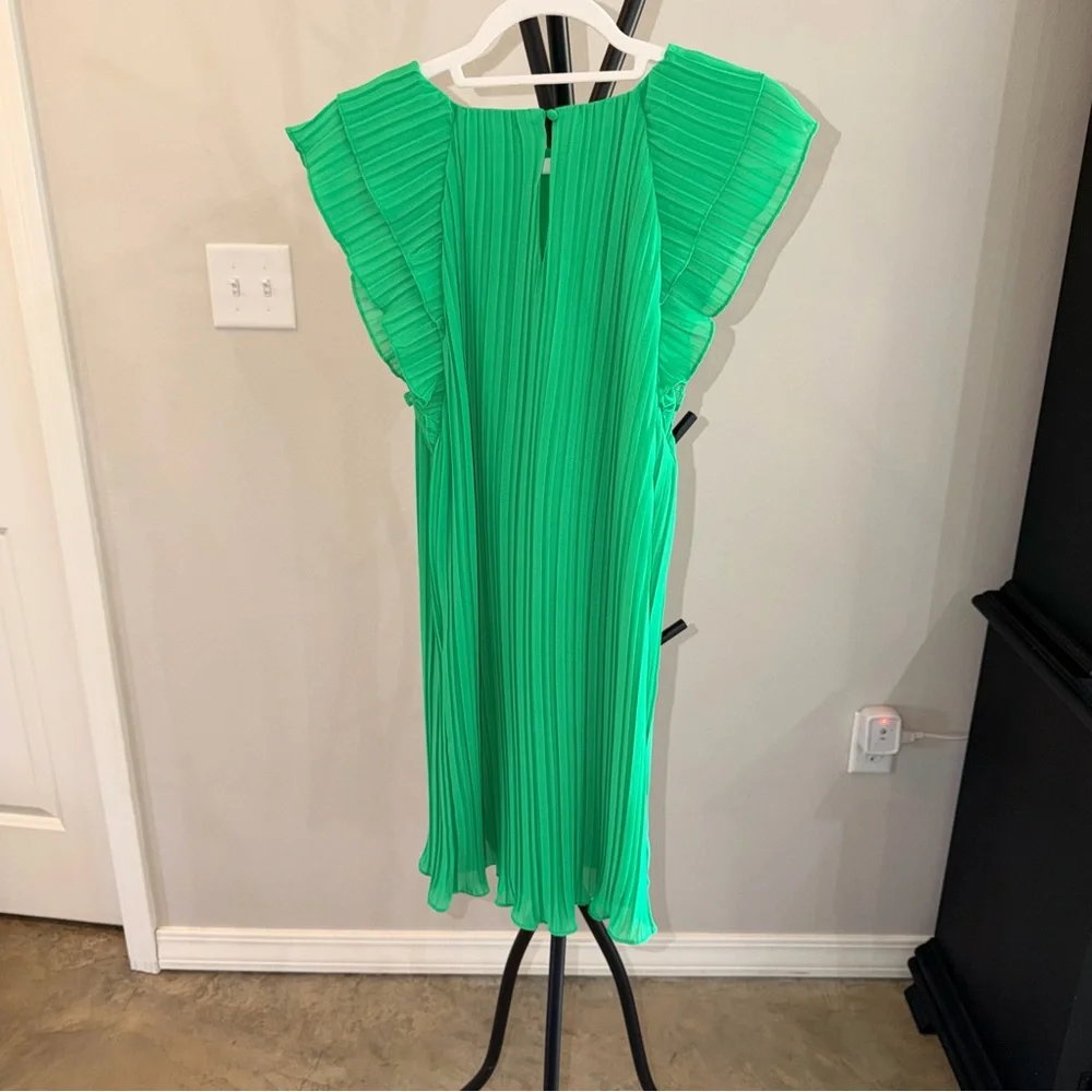NWT - Green Pleated Dress - Size S - Picture 2 of 6
